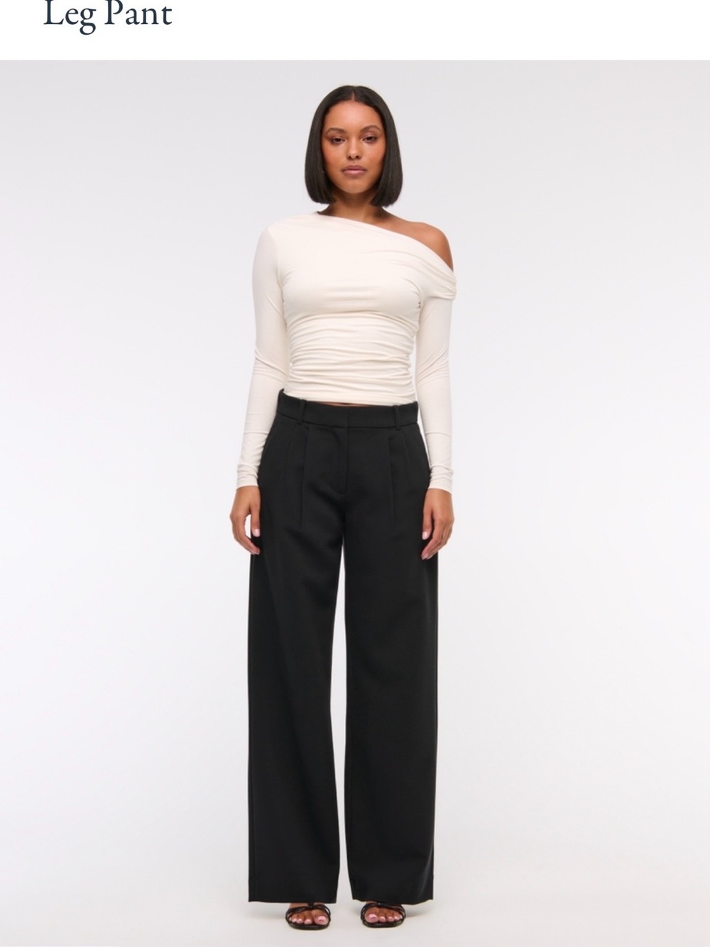Abercrombie & Fitch Sloane Low Rise Wide-Leg Black with White Pinstripe Pants